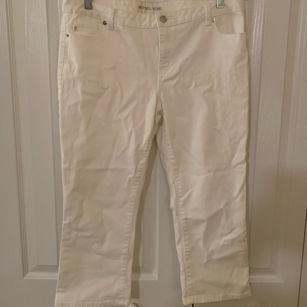 Michael Kors Cropped White Jeans